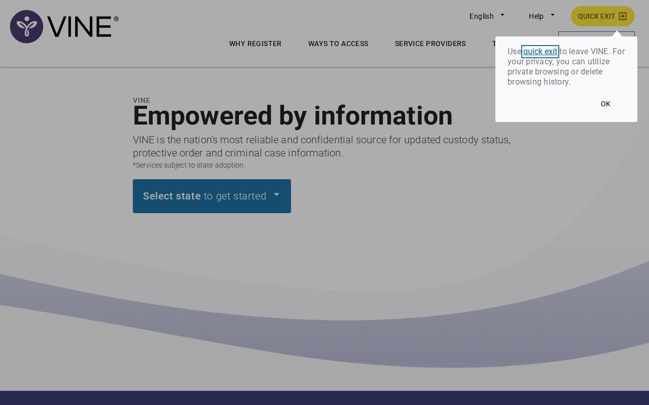VINELink search interface for a Laclede County custody record
