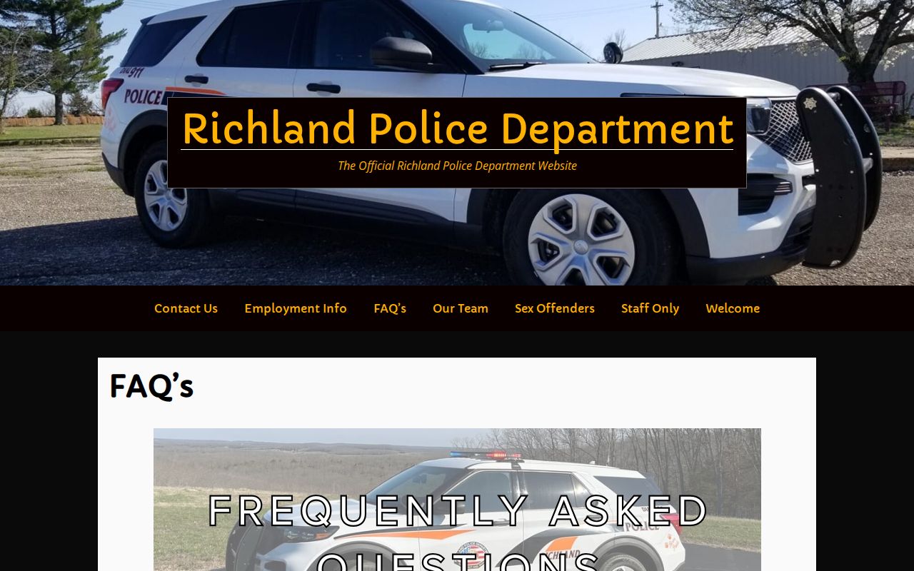 Richland Police Department official records FAQ